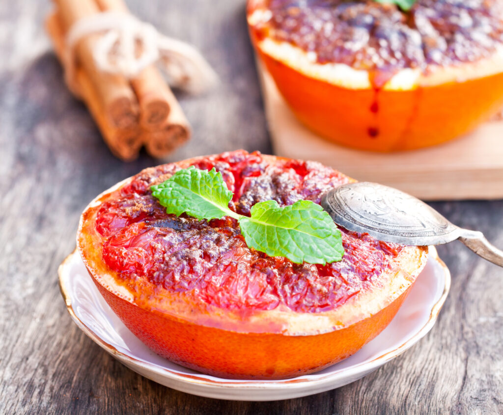 Broiled Cinnamon-Scented Grapefruit