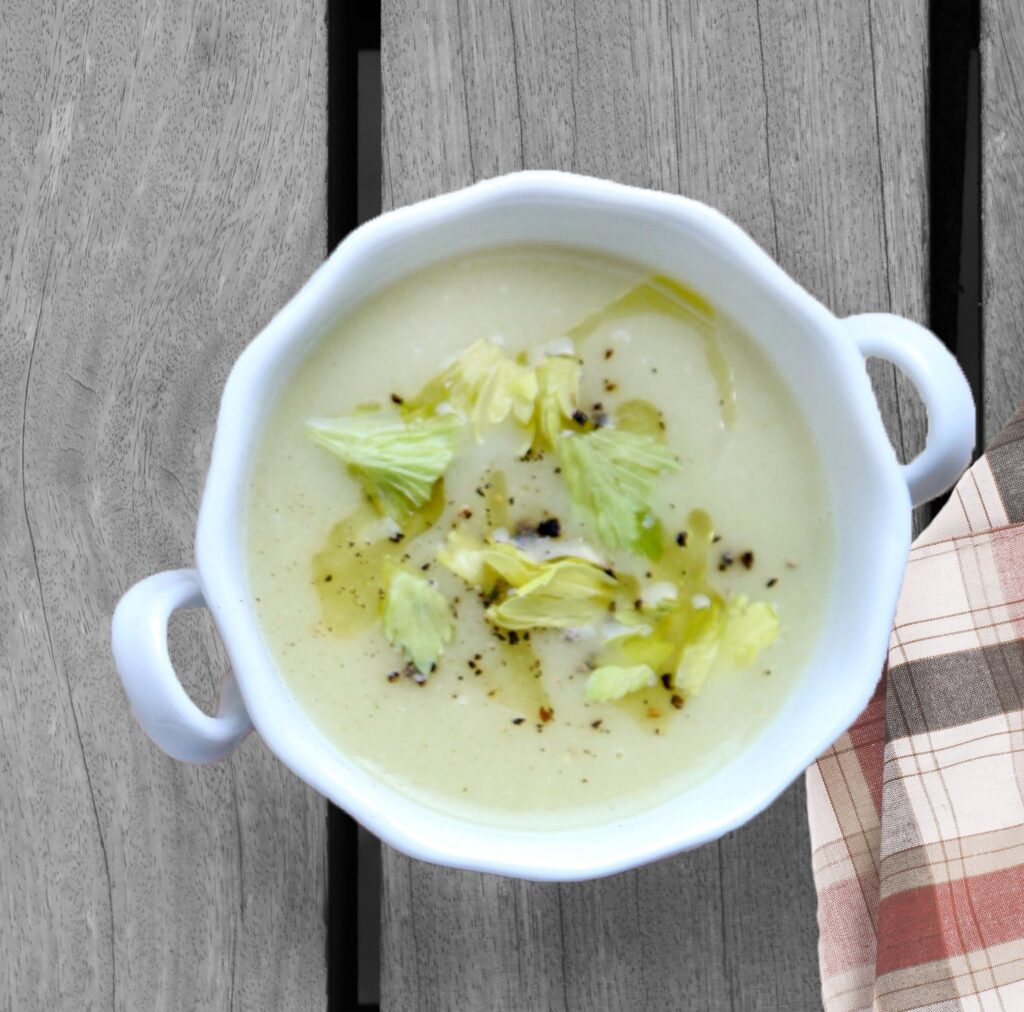 Parsley Scented Celery-Leek Soup